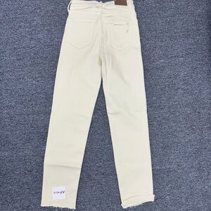 Carly Jean Los Angeles Cream Distressed Jeans